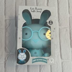 Blue Cute Bunny Table Lamp Touch Tip 3 Modes